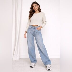 Women’s Wilfred Ribbed Cream Crew Neck Sweater. Size XS